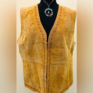Groovy Outbrook vintage tan suede vest large